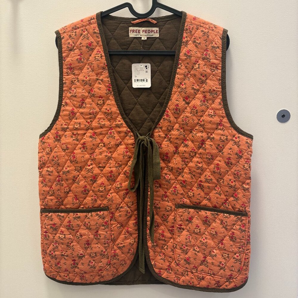 Free People Floral Pink Vest